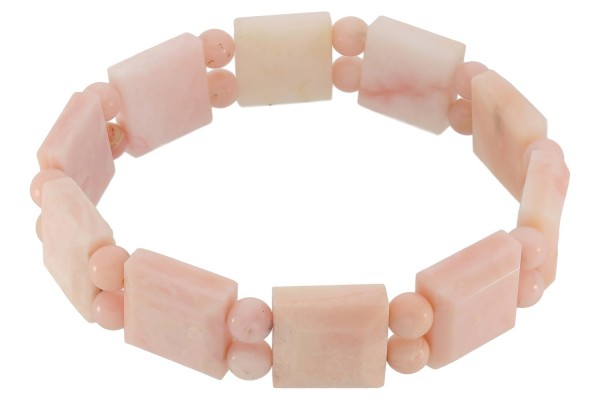 Andenopal rosa Quadrat-Armband facettiert 13mm/19cm