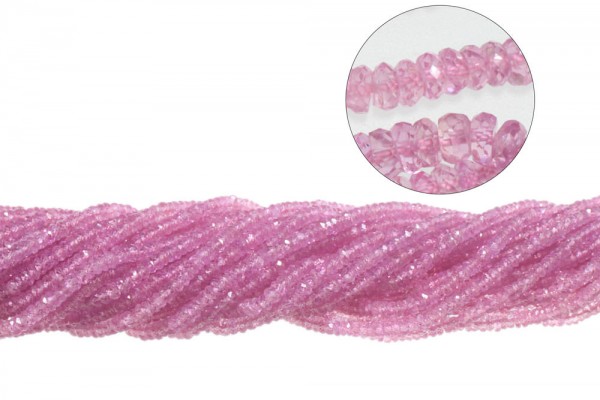 Buttonstrang facettiert 2,5-4,5mm/47cm, Saphir pink behandelt