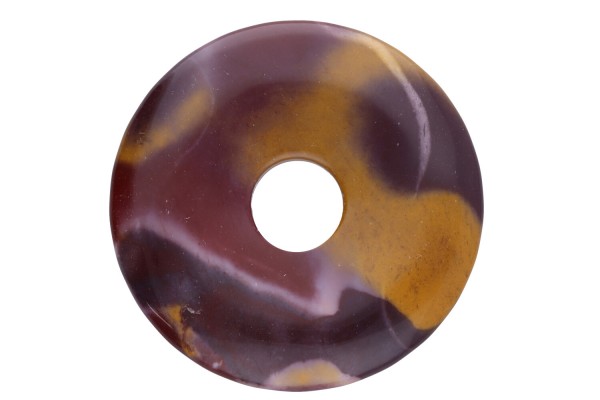 50mm Donut Anhänger aus rot-gelb-lila Mookait