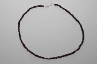 Walzenkette 3,5-4x6-8mm/45cm Karabiner Sterlingsilber 925, Granat-Rhodolith Walzenkette 3,5-4x6-8mm/45cm Karabiner Sterlingsilber 925, Granat-Rhodolith