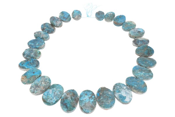 Oval-Collier Strang 13x18-18x27mm/40cm roh, Andenopal