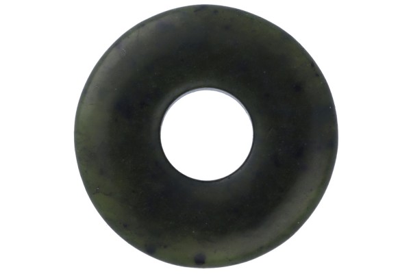20mm Donut Anhänger aus dunkelgrünem Serpentin Malaysia Jade
