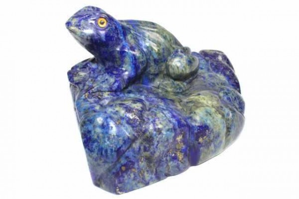 Frosch-Gravur 105x62x85mm, Lapislazuli