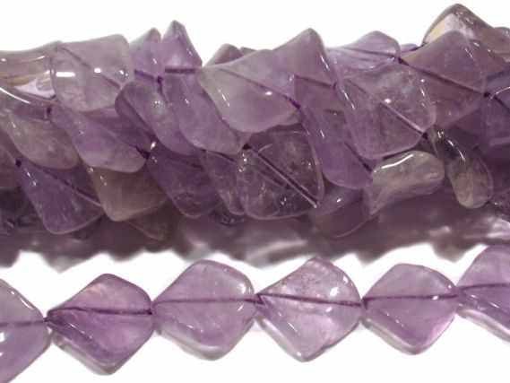 Quadratstrang gedreht 15mm/40cm, Amethyst hell