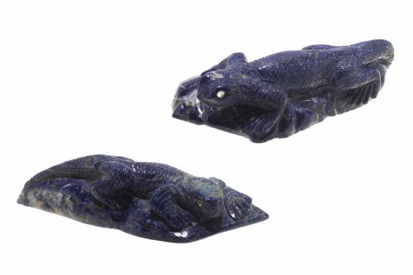 Echsen-Gravur 45x25x115mm aus Lapislazuli