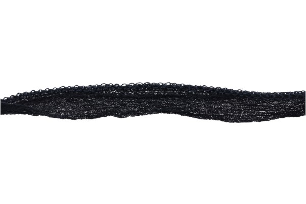 Seidenband fairy 110x1,5cm, Crinkle Chiffonseide schwarz