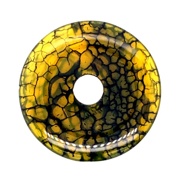 35mm Donut, grüner Spinnennetz-Achat