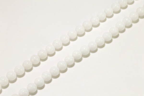 8mm round beads white jade
