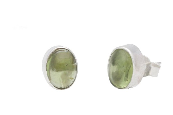 Ohrstecker oval 6x8mm Silber 925, Peridot