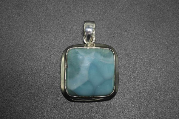 Quadrat-Anhänger 25x37mm, Larimar A in AG 925