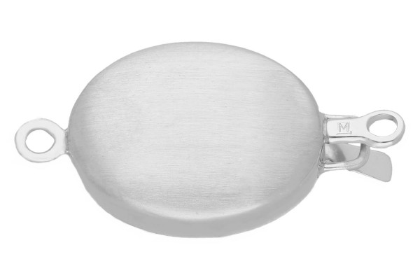 Oval-Schließe 15x28mm satiniert, Silber 925 rhodiniert
