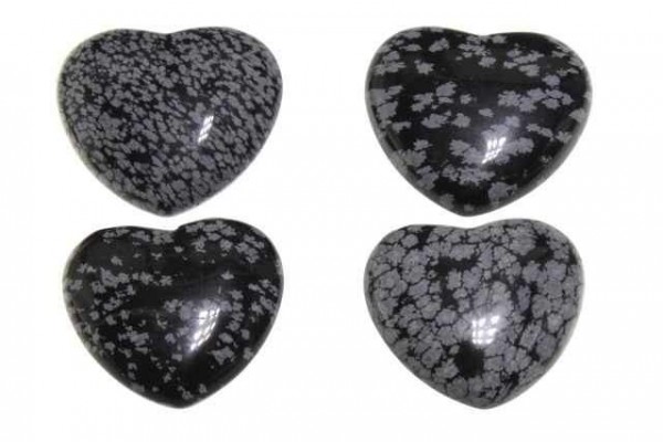 Herz 38x33x14mm, Schneeflocken-Obsidian