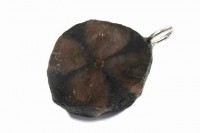 Scheibenanhänger 16-30x25-32mm mit Öse AG 925, Chiastolith Scheibenanhänger 16-30x25-32mm mit Öse AG 925, Chiastolith