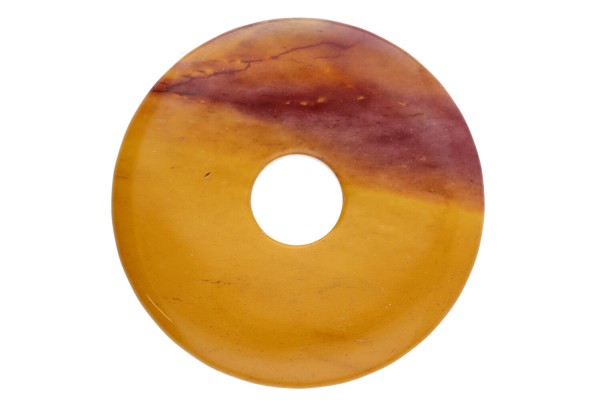 50mm Donut Anhänger aus gelb-rotem Mookait