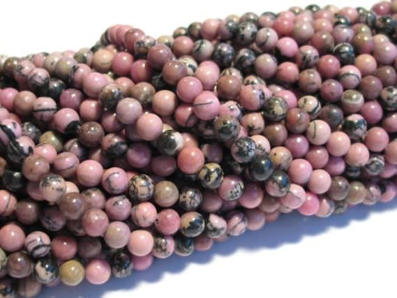 Kugelstrang 6mm/40cm, Rhodonit