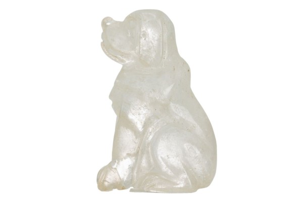 Hund (Bulldogge) sitzend 17x42x30mm, Bergkristall