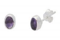 Ohrstecker 5x7mm oval, Amethyst in Sterlingsilber 925 Ohrstecker 5x7mm oval, Amethyst in Sterlingsilber 925