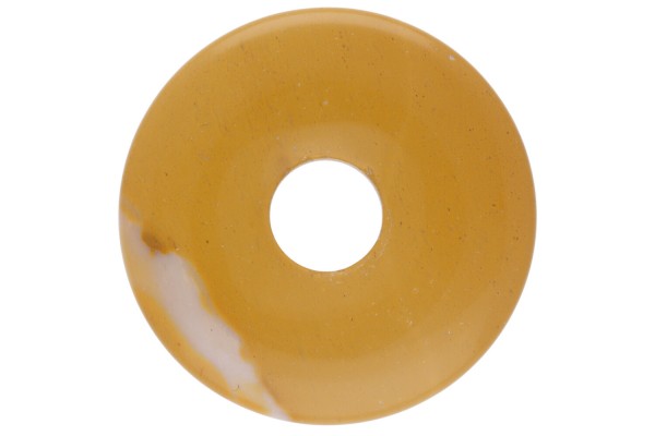 30mm Donut Anhänger aus gelbem Mookait