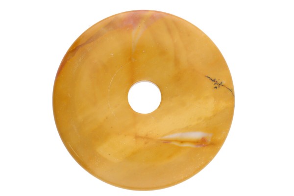 50mm Donut Anhänger aus gelbem Mookait