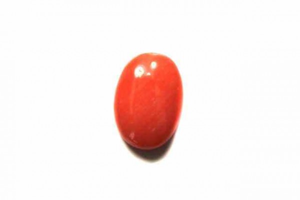 Cabochon 7x5mm, Koralle rosa gefärbt