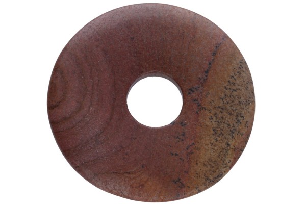 40mm Donut Anhänger aus Landschafts Jaspis in Brauntönen