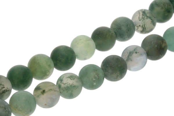8mm round beads green moss matt
