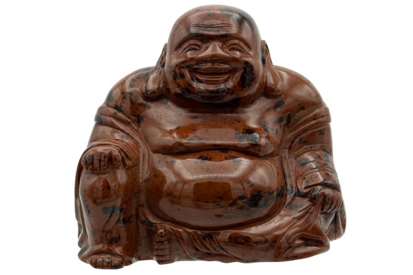 Buddha 120x100x80mm, Mahagoni Obsidian