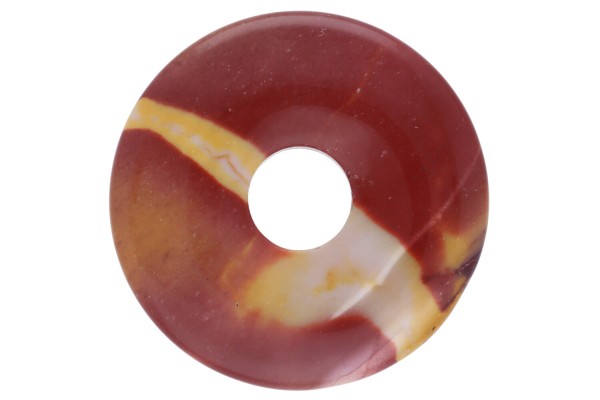30mm Donut Anhänger aus rotgelbem Mookait