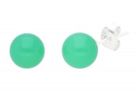 8mm Ohrstecker AG 925 , Chrysopras AA 8mm Ohrstecker AG 925 , Chrysopras AA