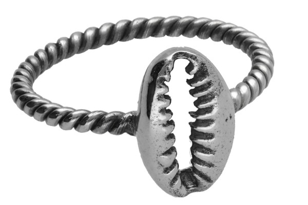 Silber Ring mit Muschel, Größe 56, Silber 925 , 2,4mm Drahtstärke