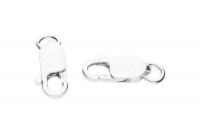 Karabiner flach 13mm mit 5mm Ring offen, Silber 925 Karabiner flach 13mm mit 5mm Ring offen, Silber 925