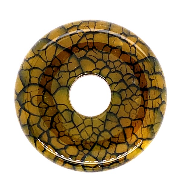 38mm Donut, grüner Spinnennetz-Achat gefärbt