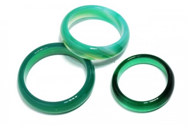 Ring 6mm, Achat grün gefärbt