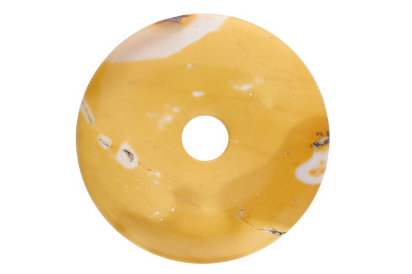 50mm Donut Anhänger aus beige-gelbem Mookait