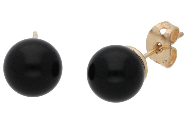 Kugel-Ohrstecker 8mm, Onyx