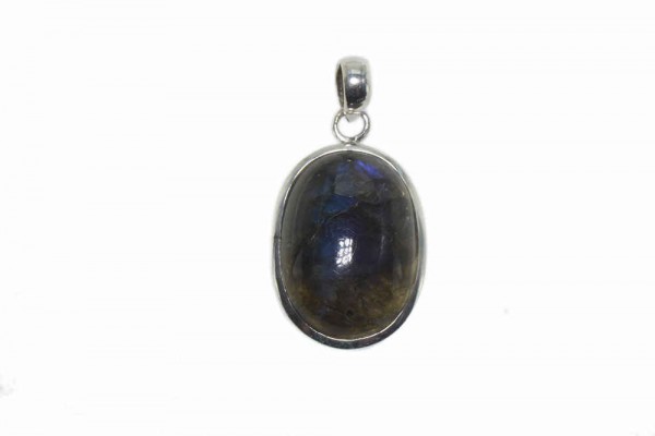 Oval-Anhänger 40-50 x 20-25mm in Fassung AG 925, Labradorit A