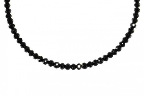 Rondellenstrang facettiert 2,4-2,5mm/42cm (21,52ct), Diamant schwarz behandelt