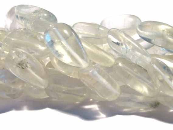 Trommelstein-Strang 10x15mm/40cm, Bergkristall