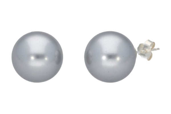 14mm Ohrstecker Shellbased-Perle silber auf Silber 925