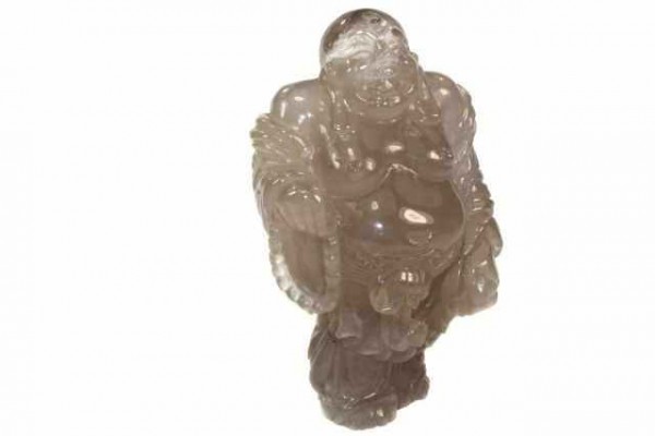 Buddha stehend 95x122x60mm, Rauchquarz