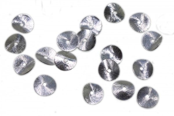 Scheibe gewölbt 8mm, Silber 925 gebürstet