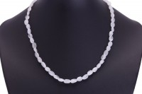 Ovalkette 6-7x8-10mm/45cm Karabiner Sterlingsilber 925, weißer Labradorit Ovalkette 6-7x8-10mm/45cm Karabiner Sterlingsilber 925, weißer Labradorit