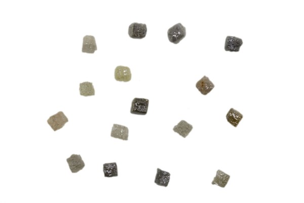 Diamant-Würfel roh 3-3,5mm, silber