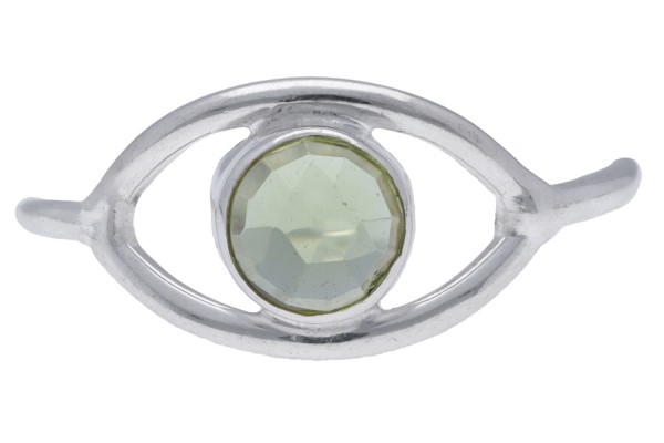 Ring aus Sterlingsilber mit rundem Peridot in Oval