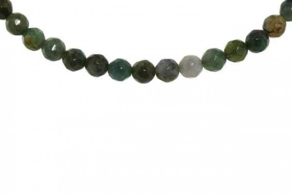6mm round faceted green moss