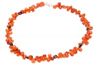 Pampel-/Ovalkette 4x6-5x10mm/45cm Karabiner Sterlingsilber 925, Karneol+Granat Pampel-/Ovalkette 4x6-5x10mm/45cm Karabiner Sterlingsilber 925, Karneol+Granat