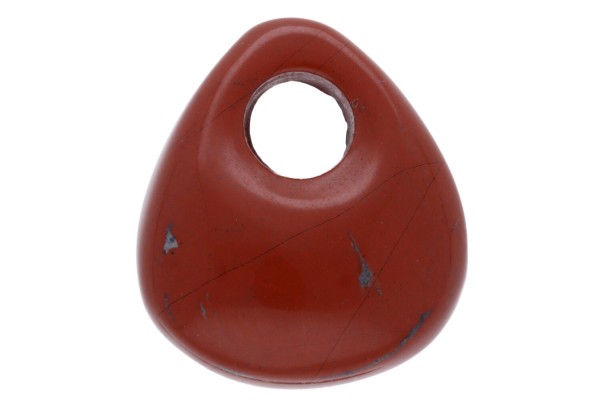 Oval bauchig 15x13x7mm mit 4mm Bohrung aus Roter Jaspis